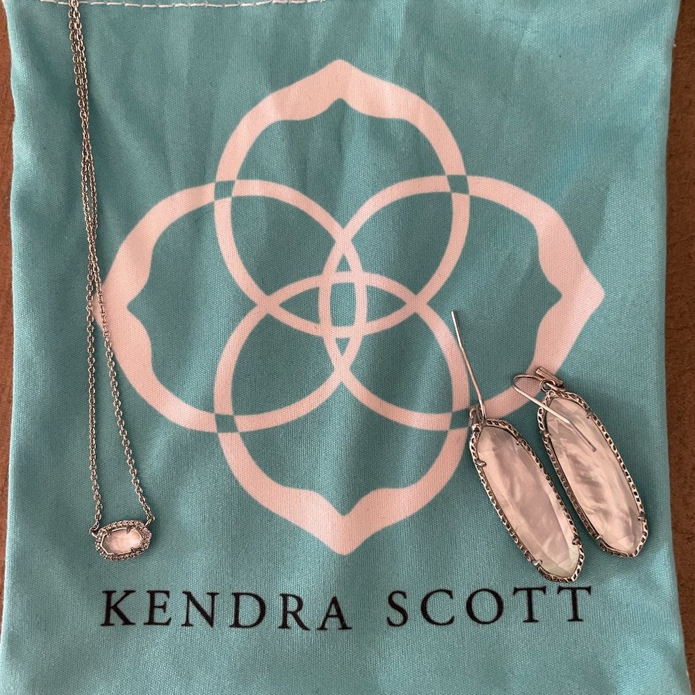 Kendra Scott Mother of Pearl Earrings and Necklace Set